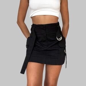 Black Cargo Skirt